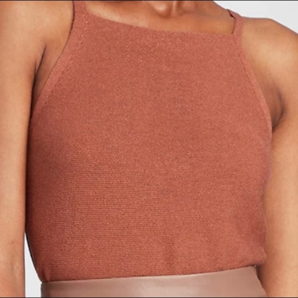 Prologue Crotchet High Neck Tank in Rust